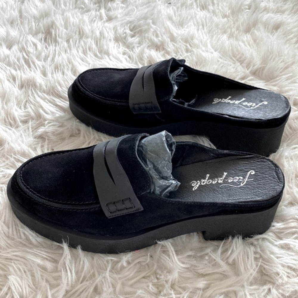 Free People Leighton Loafer Mules in Black - Picture 12 of 16